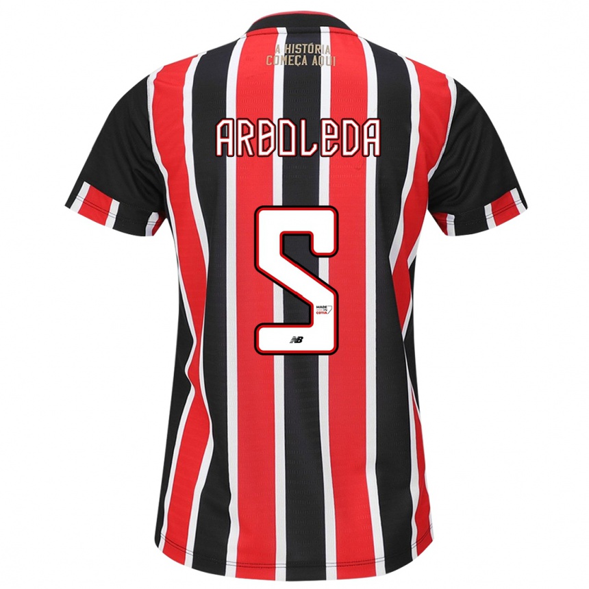 Niño Fútbol Camiseta Robert Arboleda #5 Negro Rojo Blanco 2ª Equipación 2024/25 México