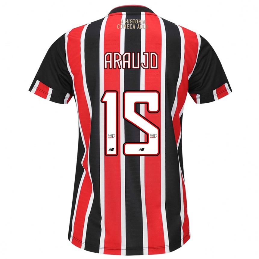 Niño Fútbol Camiseta Michel Araújo #15 Negro Rojo Blanco 2ª Equipación 2024/25 México