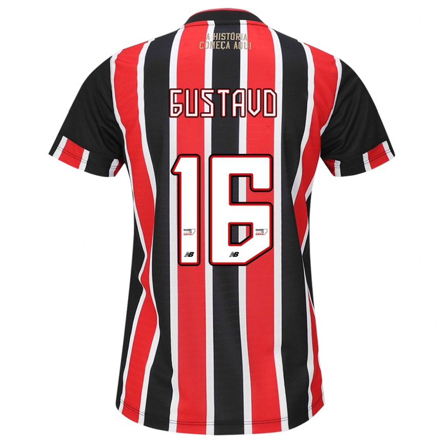 Niño Fútbol Camiseta Luiz Gustavo #16 Negro Rojo Blanco 2ª Equipación 2024/25 México