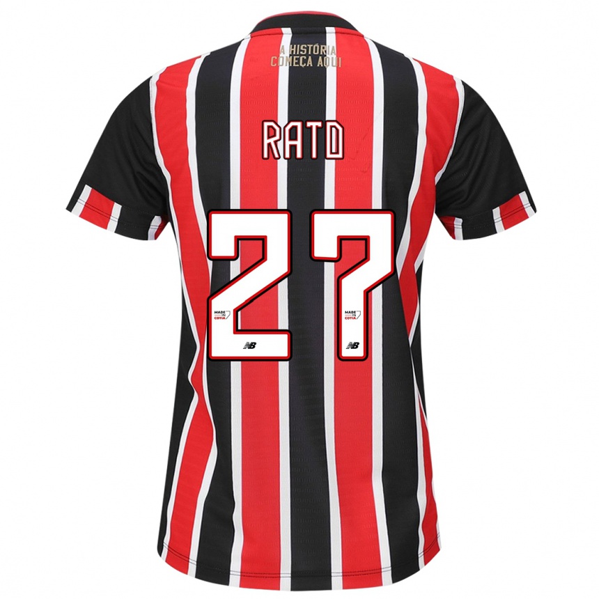 Niño Fútbol Camiseta Wellington Rato #27 Negro Rojo Blanco 2ª Equipación 2024/25 México