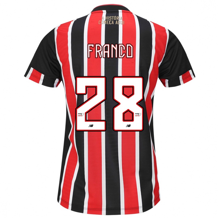 Niño Fútbol Camiseta Alan Franco #28 Negro Rojo Blanco 2ª Equipación 2024/25 México