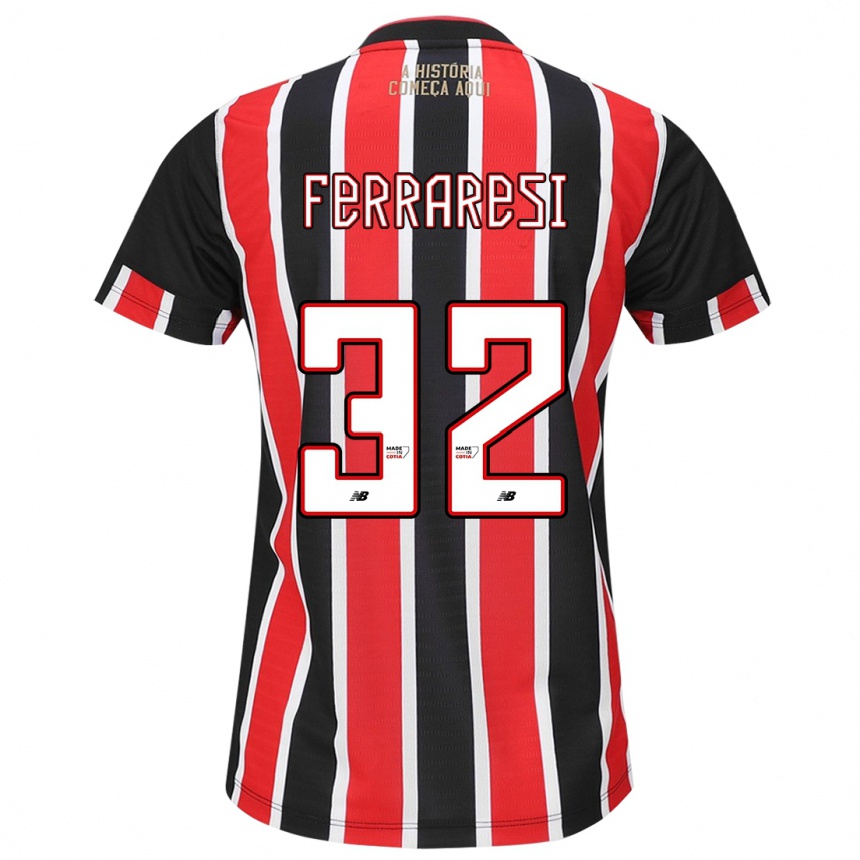 Niño Fútbol Camiseta Nahuel Ferraresi #32 Negro Rojo Blanco 2ª Equipación 2024/25 México