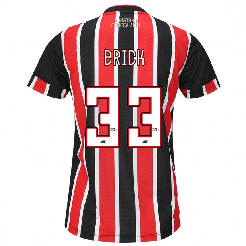 Niño Fútbol Camiseta Erick #33 Negro Rojo Blanco 2ª Equipación 2024/25 México