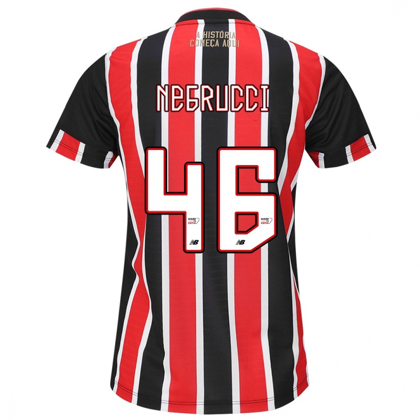 Niño Fútbol Camiseta Felipe Negrucci #46 Negro Rojo Blanco 2ª Equipación 2024/25 México