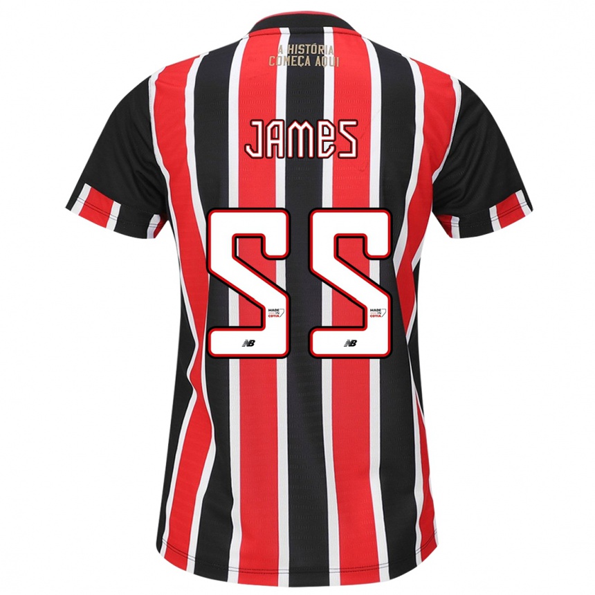 Niño Fútbol Camiseta James Rodríguez #55 Negro Rojo Blanco 2ª Equipación 2024/25 México