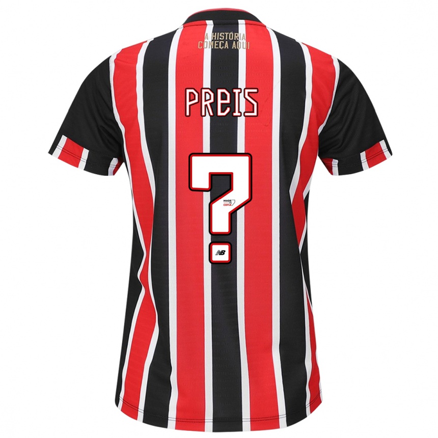 Niño Fútbol Camiseta Felipe Preis #0 Negro Rojo Blanco 2ª Equipación 2024/25 México