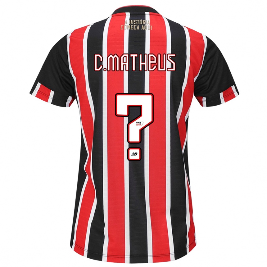 Niño Fútbol Camiseta Caio Matheus #0 Negro Rojo Blanco 2ª Equipación 2024/25 México