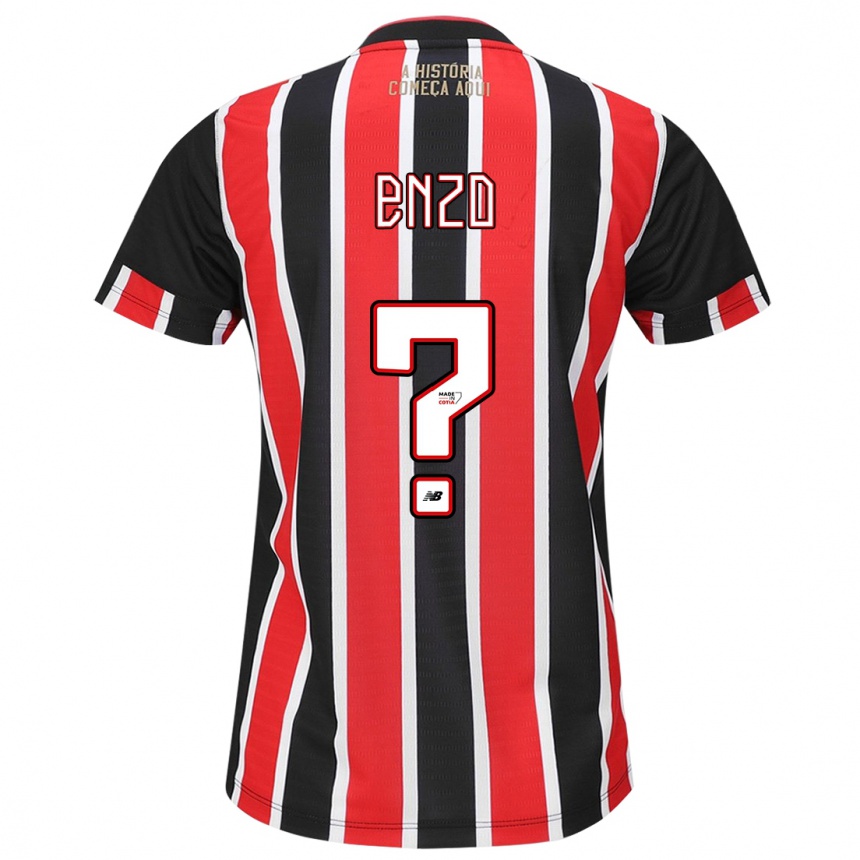 Niño Fútbol Camiseta Enzo Thomaz #0 Negro Rojo Blanco 2ª Equipación 2024/25 México