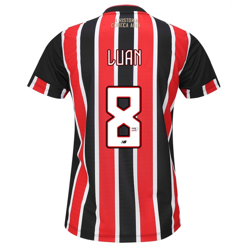 Niño Fútbol Camiseta Luan #8 Negro Rojo Blanco 2ª Equipación 2024/25 México