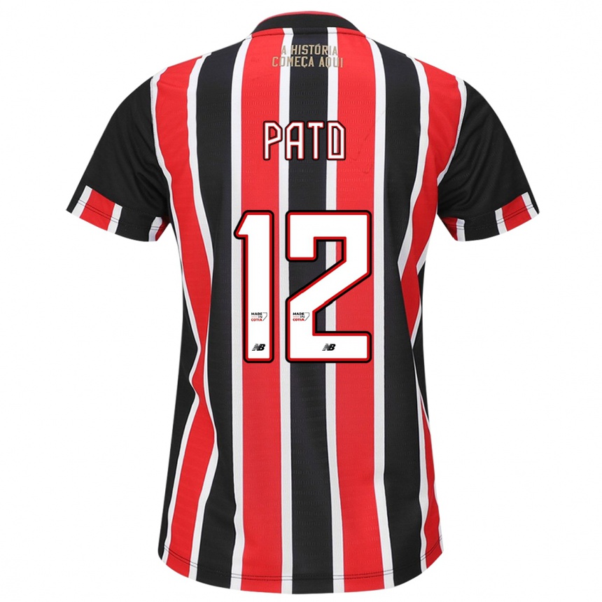 Niño Fútbol Camiseta Alexandre Pato #12 Negro Rojo Blanco 2ª Equipación 2024/25 México