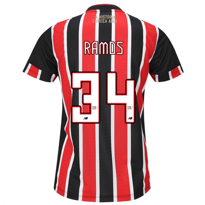 Niño Fútbol Camiseta Raí Ramos #34 Negro Rojo Blanco 2ª Equipación 2024/25 México