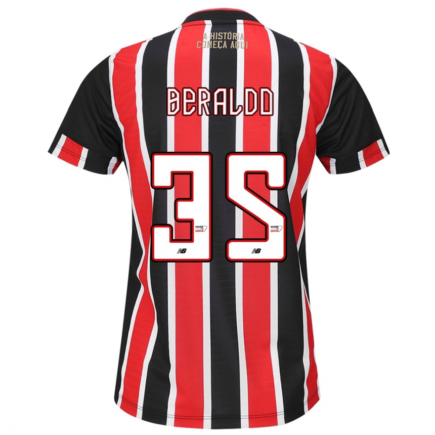 Niño Fútbol Camiseta Lucas Beraldo #35 Negro Rojo Blanco 2ª Equipación 2024/25 México