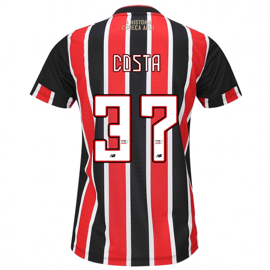 Niño Fútbol Camiseta Talles Costa #37 Negro Rojo Blanco 2ª Equipación 2024/25 México