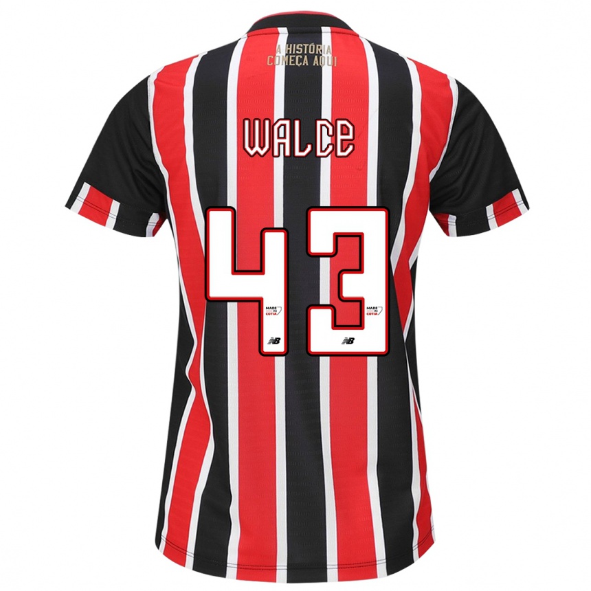 Niño Fútbol Camiseta Walce #43 Negro Rojo Blanco 2ª Equipación 2024/25 México