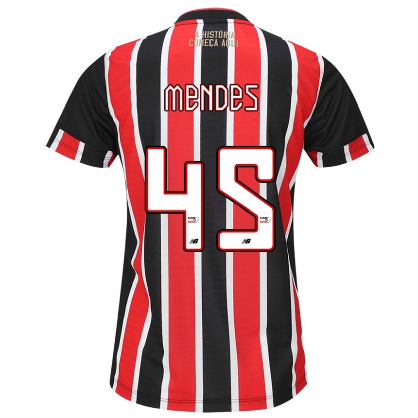 Niño Fútbol Camiseta Nathan Mendes #45 Negro Rojo Blanco 2ª Equipación 2024/25 México