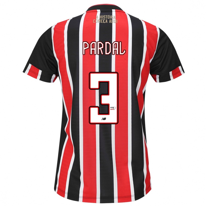 Niño Fútbol Camiseta Pardal #3 Negro Rojo Blanco 2ª Equipación 2024/25 México