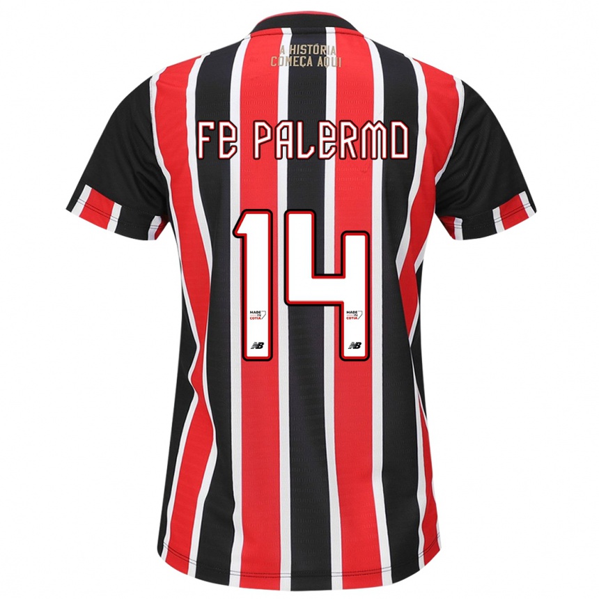 Niño Fútbol Camiseta Fe Palermo #14 Negro Rojo Blanco 2ª Equipación 2024/25 México