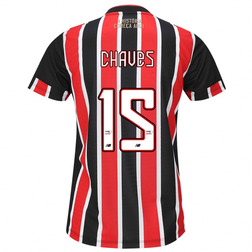 Niño Fútbol Camiseta Carol Chaves #15 Negro Rojo Blanco 2ª Equipación 2024/25 México