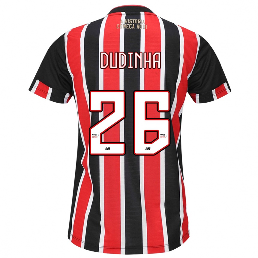 Niño Fútbol Camiseta Dudinha #26 Negro Rojo Blanco 2ª Equipación 2024/25 México