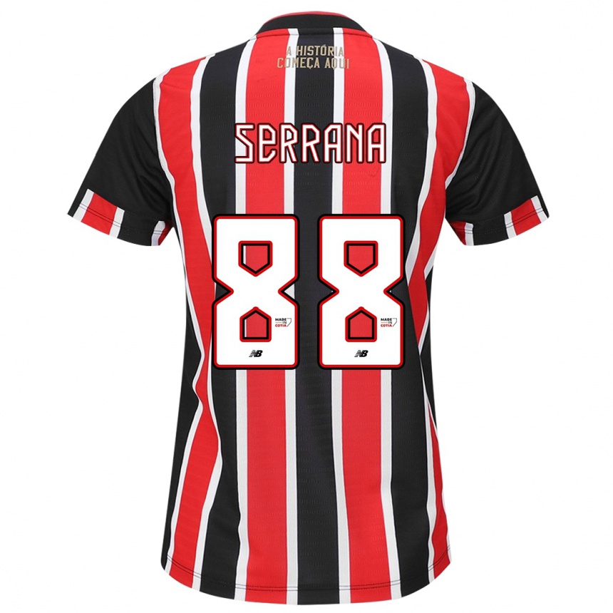 Niño Fútbol Camiseta Serrana #88 Negro Rojo Blanco 2ª Equipación 2024/25 México