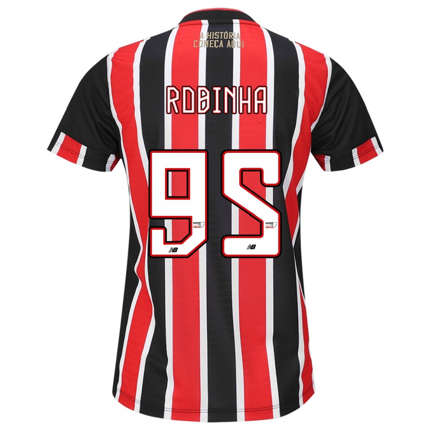 Niño Fútbol Camiseta Robinha #95 Negro Rojo Blanco 2ª Equipación 2024/25 México