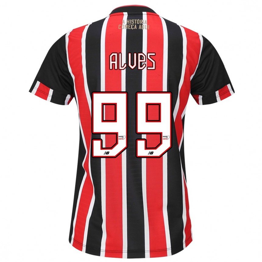 Niño Fútbol Camiseta Letícia Alves #99 Negro Rojo Blanco 2ª Equipación 2024/25 México