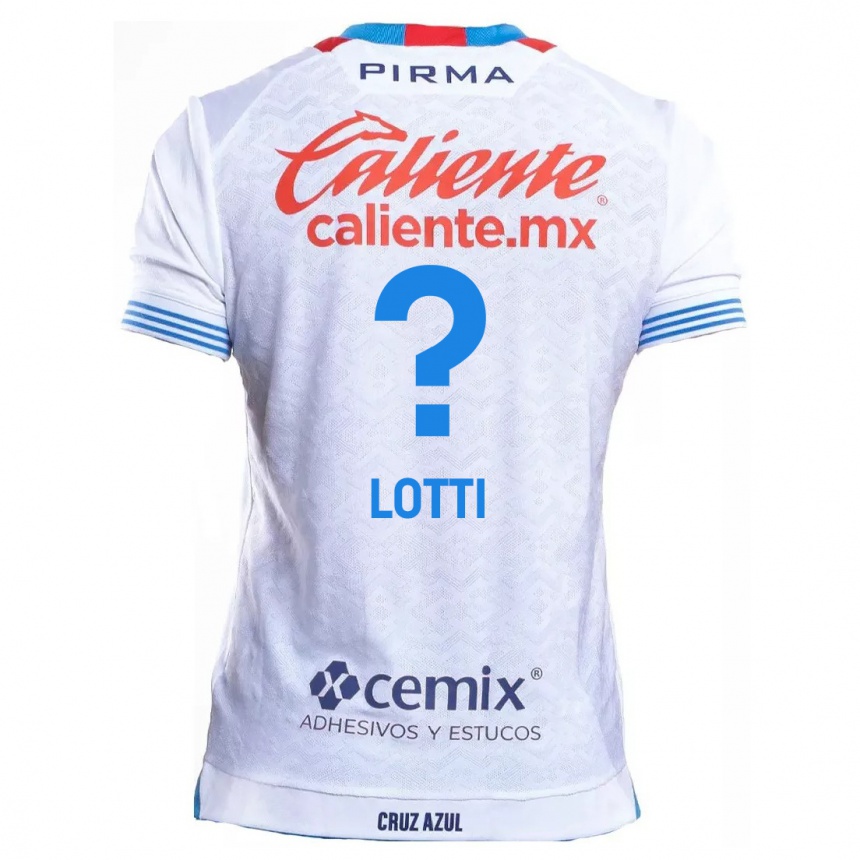 Niño Fútbol Camiseta Augusto Lotti #0 Blanco Azul 2ª Equipación 2024/25 México