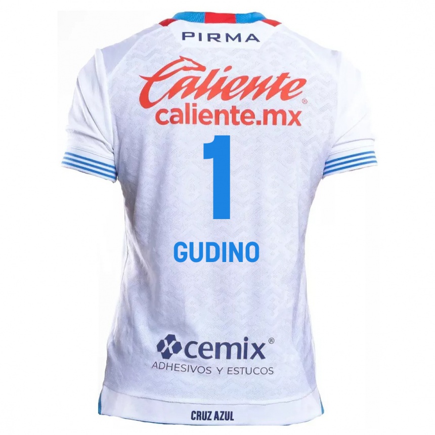 Niño Fútbol Camiseta Andrés Gudiño #1 Blanco Azul 2ª Equipación 2024/25 México