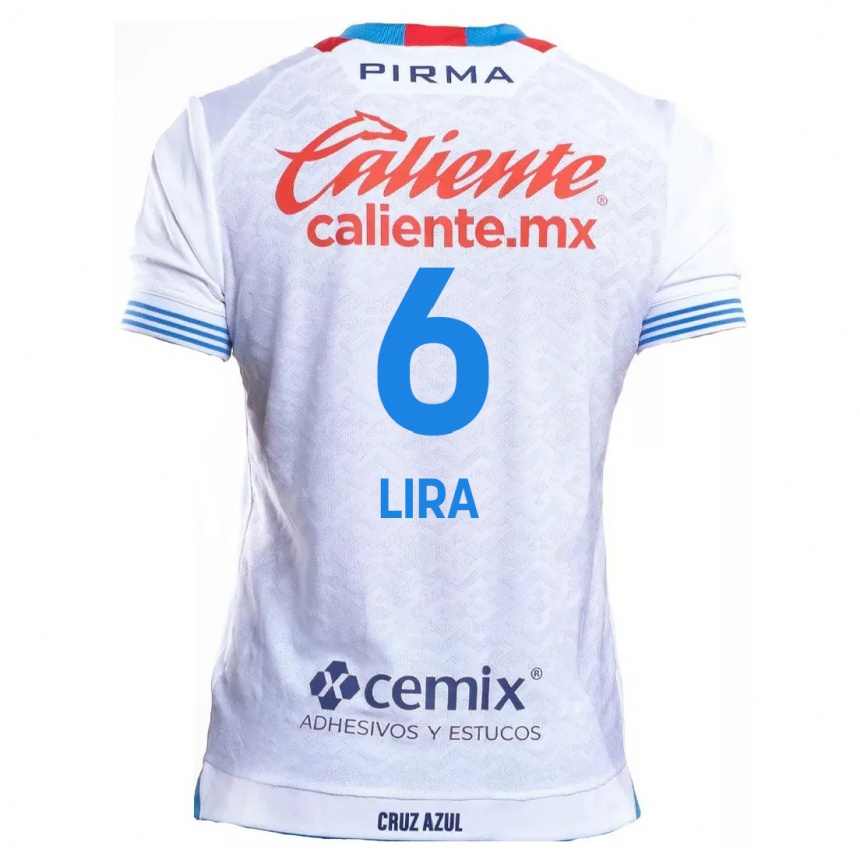 Niño Fútbol Camiseta Érik Lira #6 Blanco Azul 2ª Equipación 2024/25 México