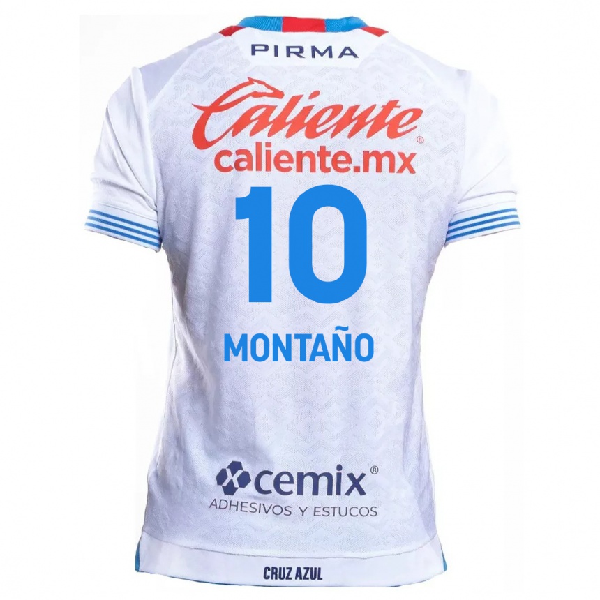 Niño Fútbol Camiseta Andrés Montaño #10 Blanco Azul 2ª Equipación 2024/25 México