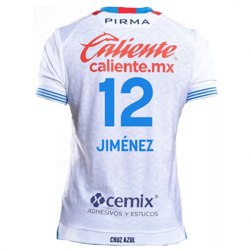 Niño Fútbol Camiseta Luis Jiménez #12 Blanco Azul 2ª Equipación 2024/25 México