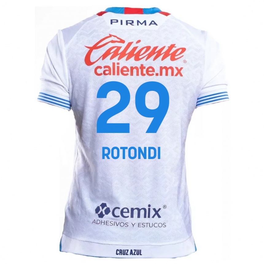 Niño Fútbol Camiseta Carlos Rotondi #29 Blanco Azul 2ª Equipación 2024/25 México