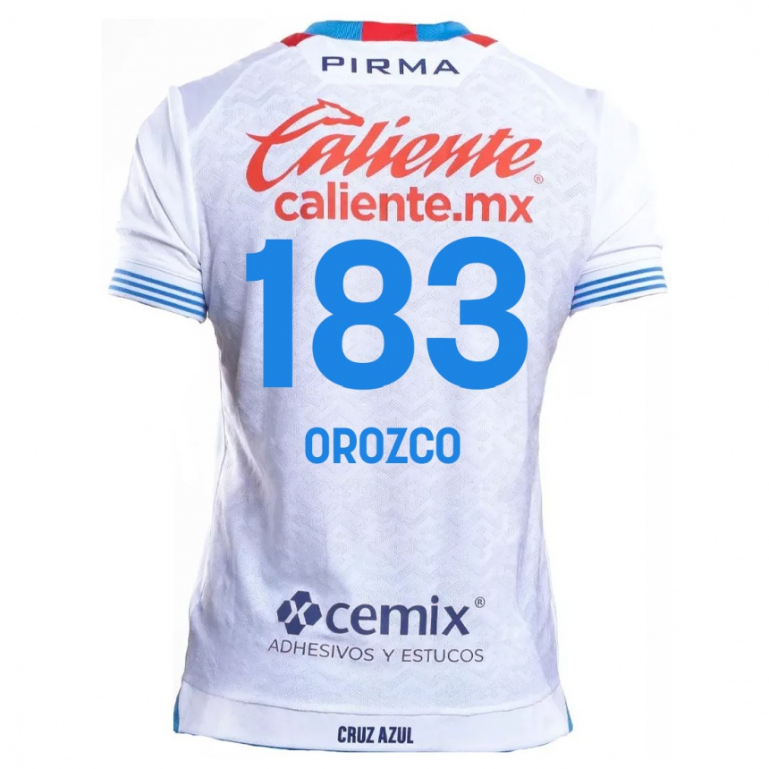 Niño Fútbol Camiseta Fabrizzio Orozco #183 Blanco Azul 2ª Equipación 2024/25 México