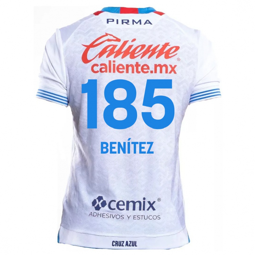 Niño Fútbol Camiseta Cristopher Benítez #185 Blanco Azul 2ª Equipación 2024/25 México