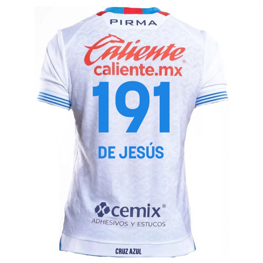 Niño Fútbol Camiseta Luis De Jesús #191 Blanco Azul 2ª Equipación 2024/25 México