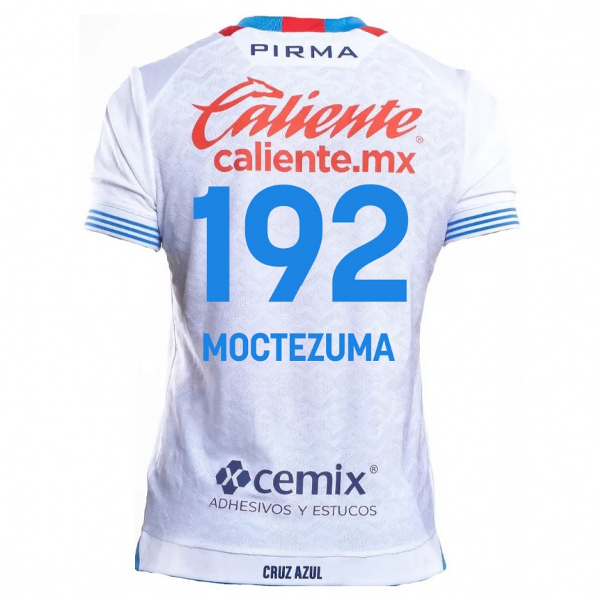 Niño Fútbol Camiseta Brayan Moctezuma #192 Blanco Azul 2ª Equipación 2024/25 México