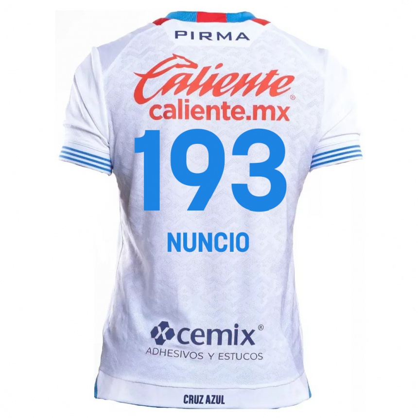 Niño Fútbol Camiseta Jorge Nuncio #193 Blanco Azul 2ª Equipación 2024/25 México