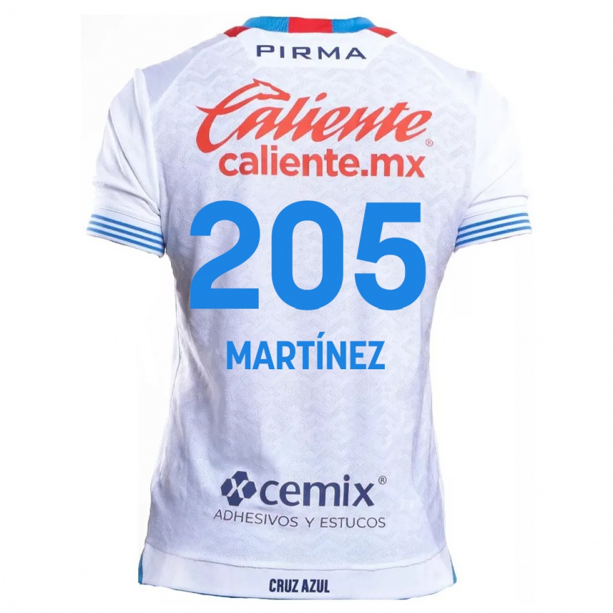 Niño Fútbol Camiseta César Martínez #205 Blanco Azul 2ª Equipación 2024/25 México