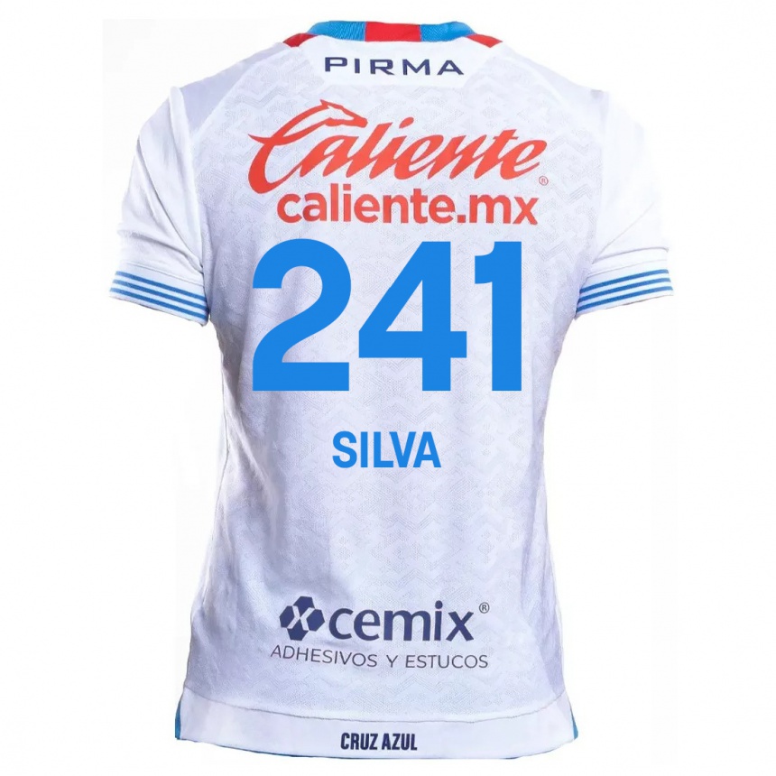 Niño Fútbol Camiseta Iván Silva #241 Blanco Azul 2ª Equipación 2024/25 México