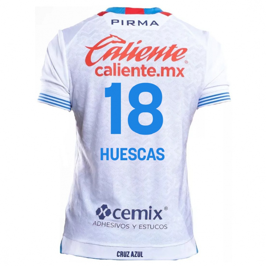 Niño Fútbol Camiseta Rodrigo Huescas #18 Blanco Azul 2ª Equipación 2024/25 México