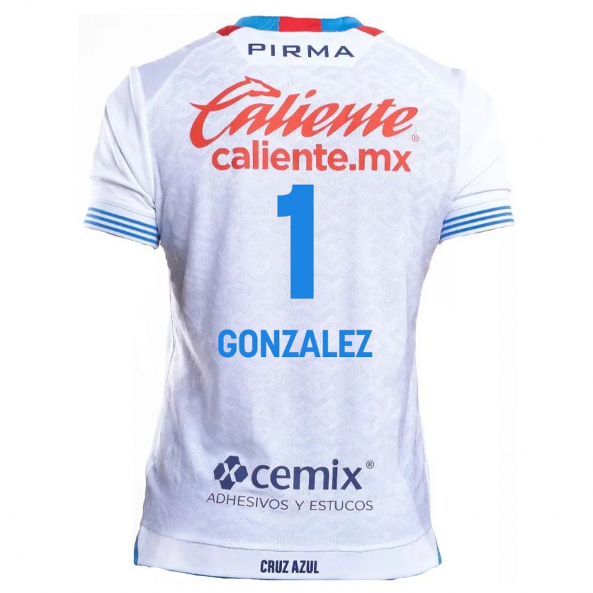 Niño Fútbol Camiseta Itzayana Gonzalez #1 Blanco Azul 2ª Equipación 2024/25 México