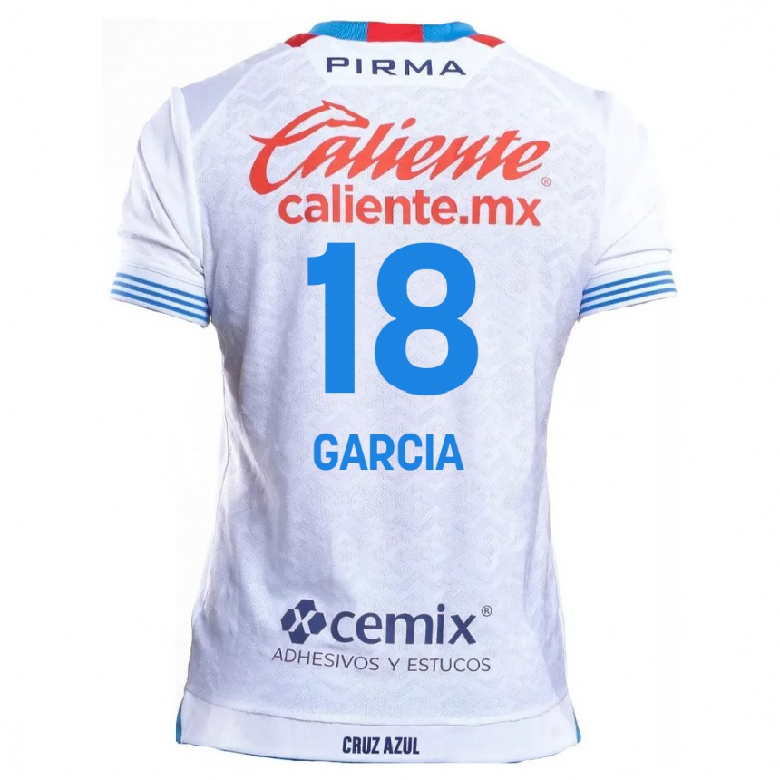 Niño Fútbol Camiseta Diana Garcia #18 Blanco Azul 2ª Equipación 2024/25 México