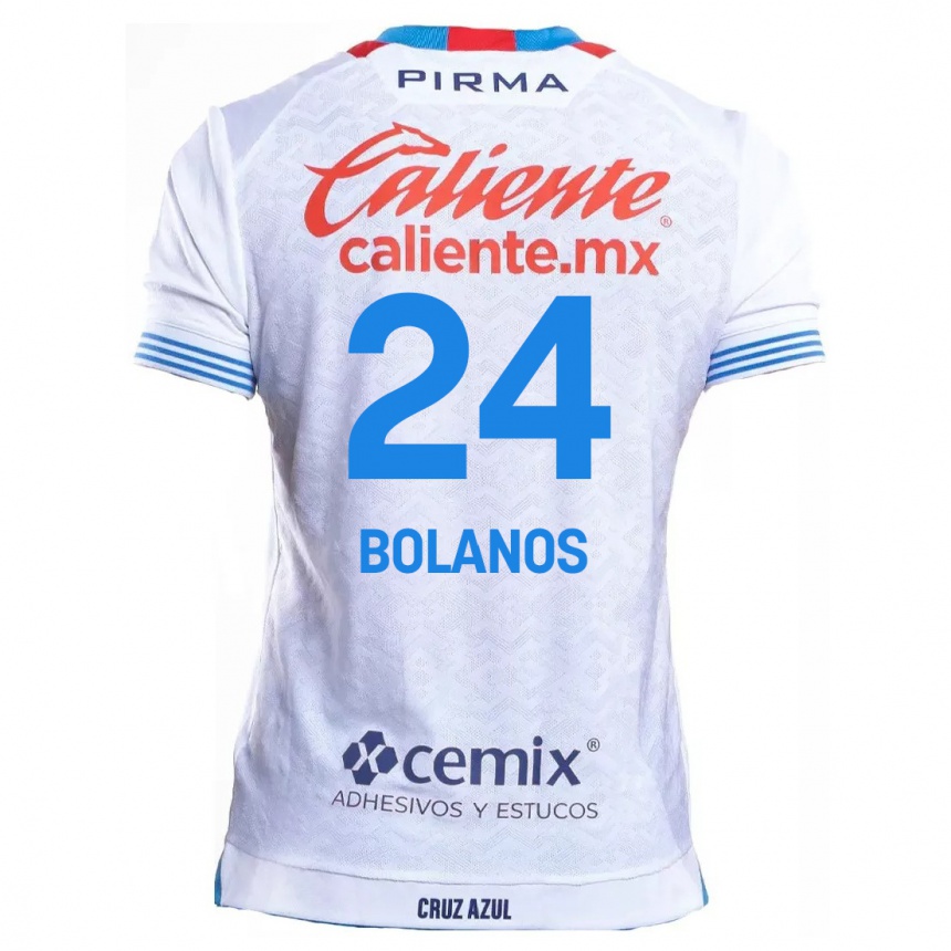 Niño Fútbol Camiseta Jatziry Bolanos #24 Blanco Azul 2ª Equipación 2024/25 México