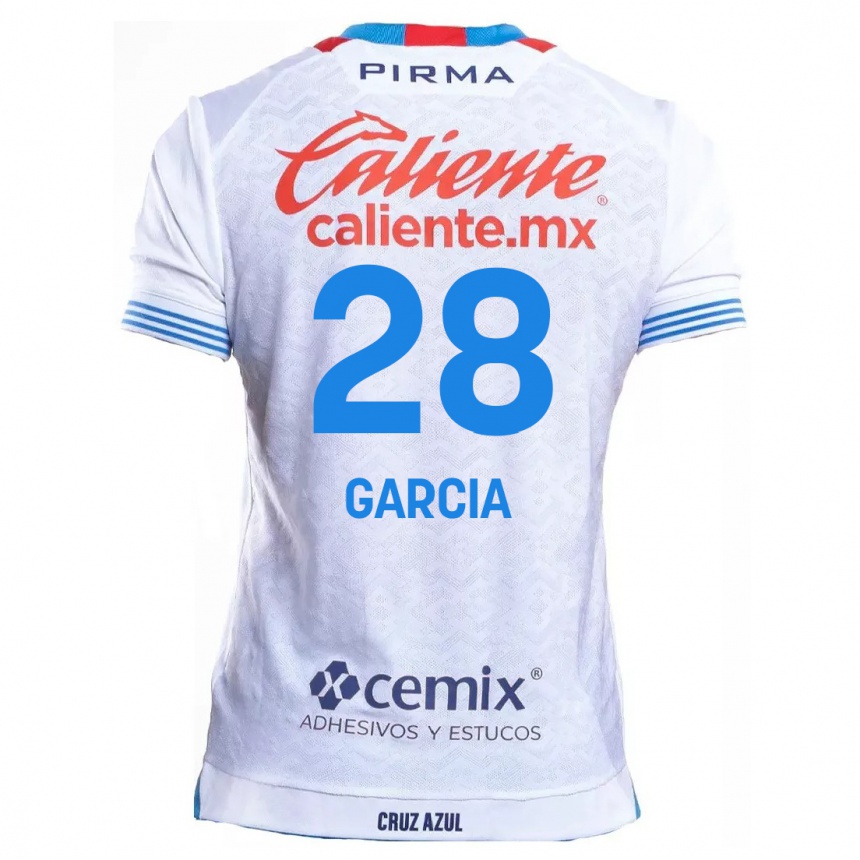 Niño Fútbol Camiseta Ana Garcia #28 Blanco Azul 2ª Equipación 2024/25 México