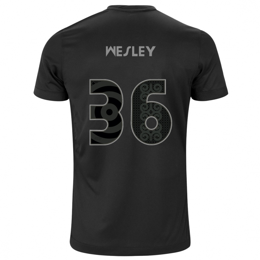 Niño Fútbol Camiseta Wesley #36 Negro 2ª Equipación 2024/25 México