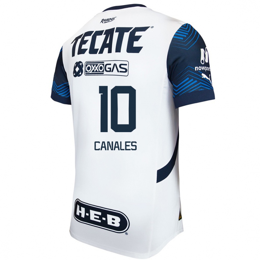 Niño Fútbol Camiseta Sergio Canales #10 Blanco Azul 2ª Equipación 2024/25 México