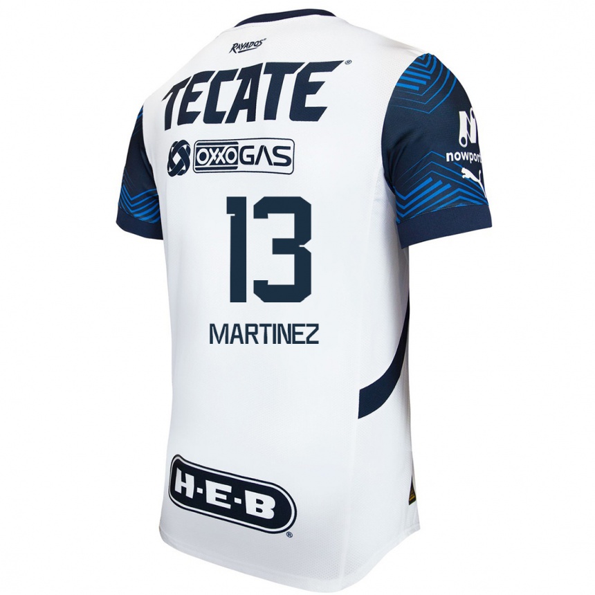 Niño Fútbol Camiseta Jaziel Martínez #13 Blanco Azul 2ª Equipación 2024/25 México