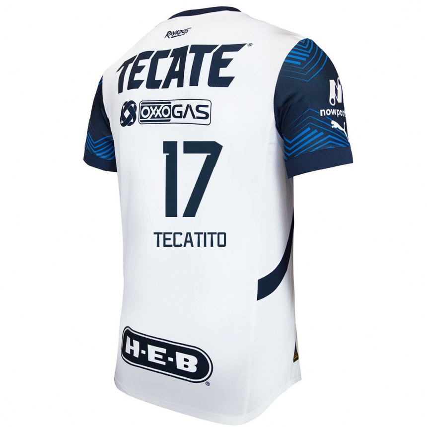 Niño Fútbol Camiseta Tecatito #17 Blanco Azul 2ª Equipación 2024/25 México