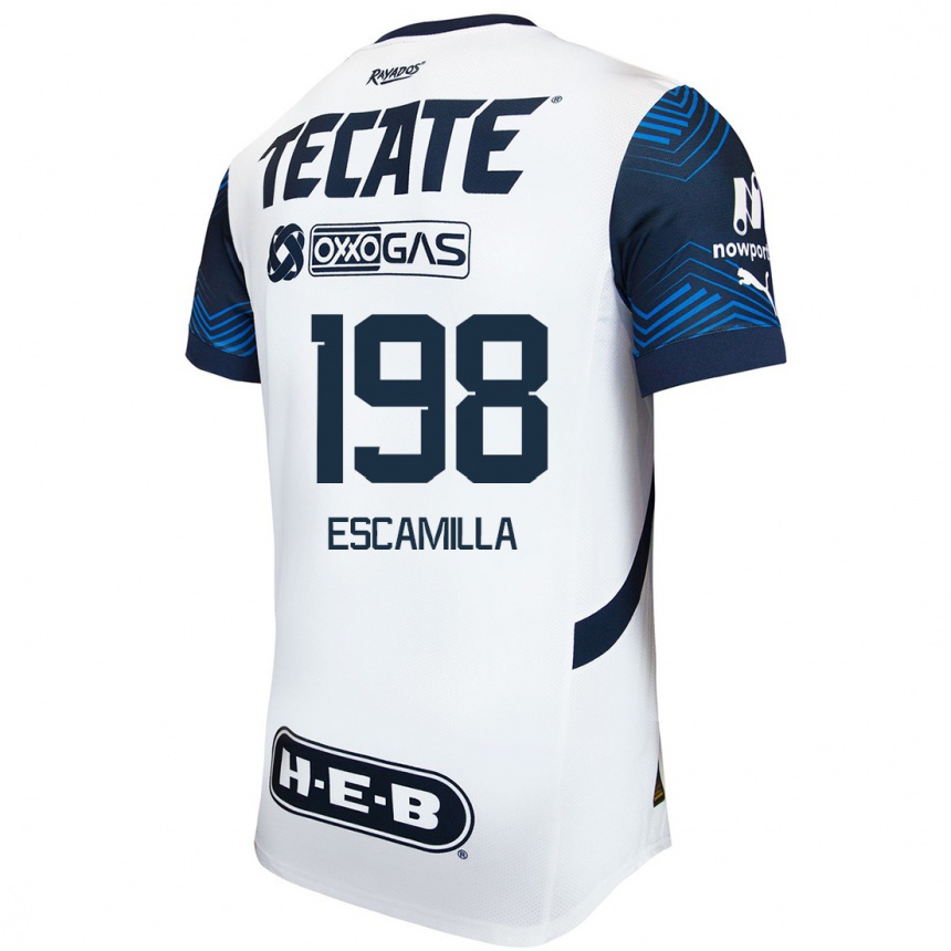 Niño Fútbol Camiseta Diego Escamilla #198 Blanco Azul 2ª Equipación 2024/25 México