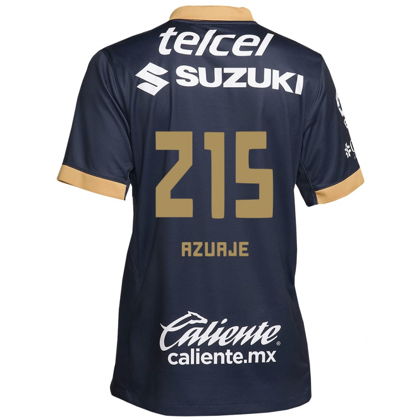 Niño Fútbol Camiseta Ángel Azuaje #215 Obsidiana Dorada Blanca 2ª Equipación 2024/25 México